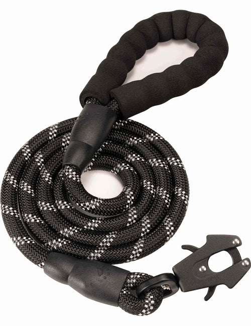 Dog Leash Reflective Nylon – Heavy Duty Training & Walking Pet Lead with Aluminum Quick Release Locking Clip, Durable Dog Leash
