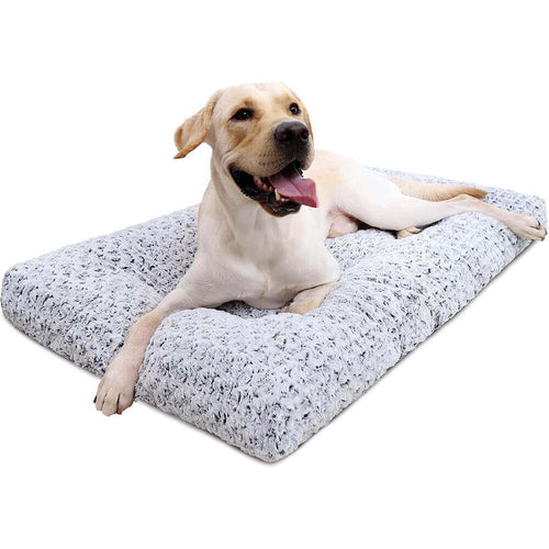 Washable Dog and Cat Bed – Deluxe Plush Calming Dog Crate Bed, Soft Comfortable Pet Sleeping Mat for Small & Medium Dogs and Cats